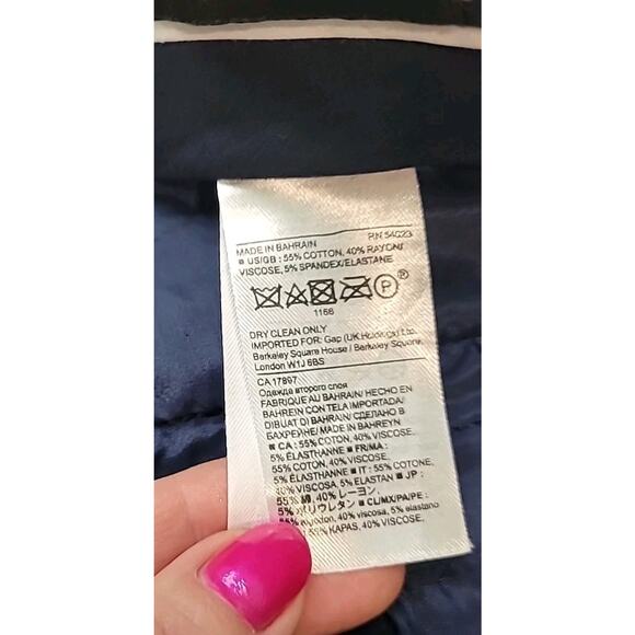 Banana Republic Sloan Cropped Pants Blue Textured Sz 10P Slimming Fit • EUC - Picture 7 of 9